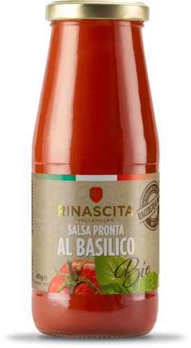 salsa pronta al basilico bio rinascita valledolmo